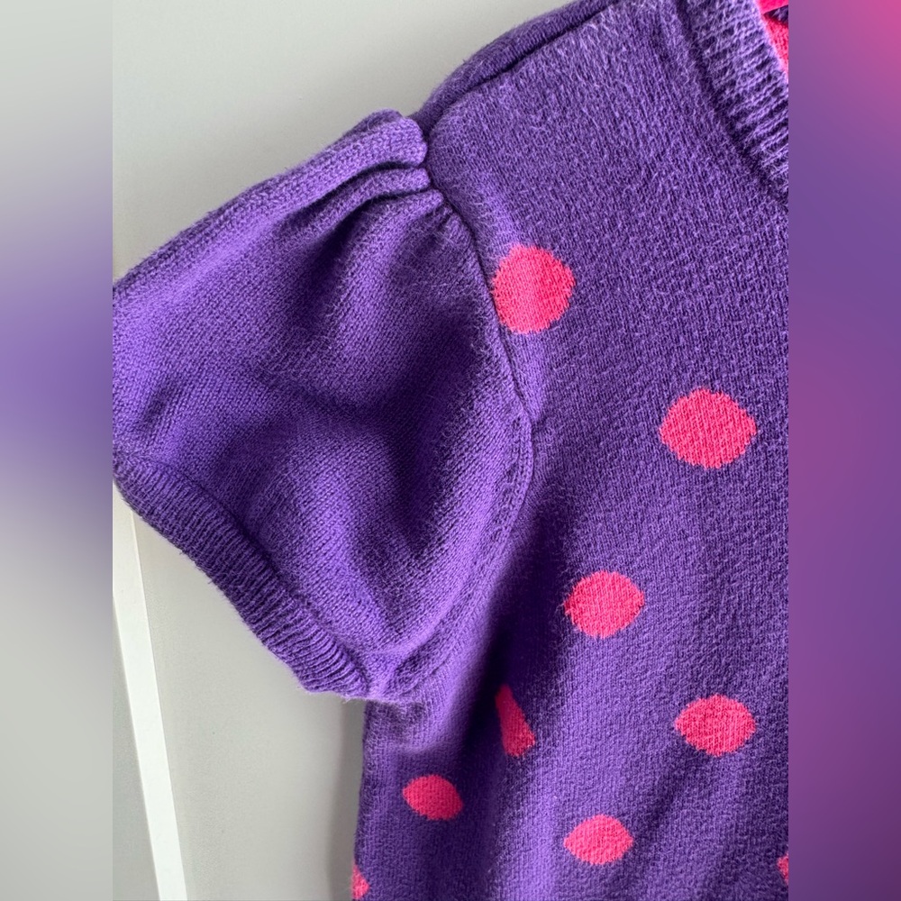Hanna Andersson Purple Sweater Dress with Pink Dots Size 140/10 - Picture 5 of 9
